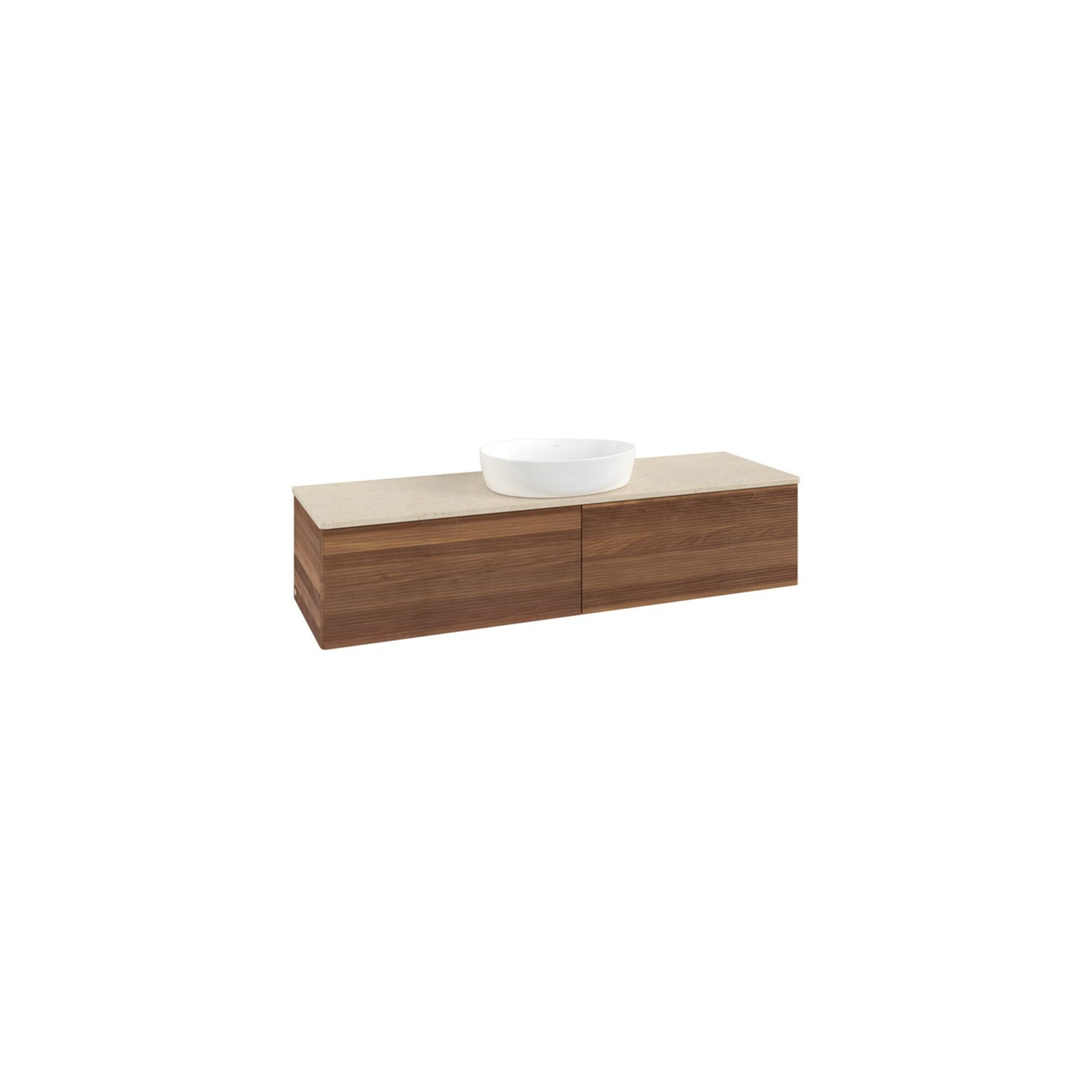 V&B Waschtischunterschrank mit Frontstruktur Antao 160x50cm, WBP-farbe botti., warm walnut ; Villeroy & Boch