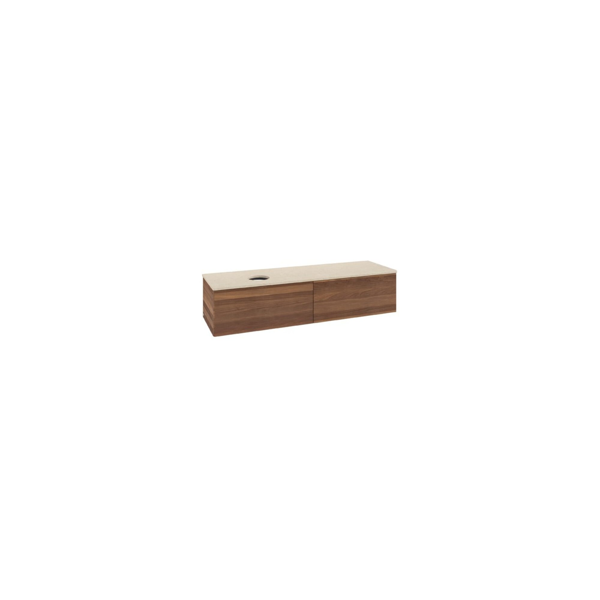 V&B Waschtischunterschrank mit Frontstruktur Antao 160x50cm, WBP-farbe botti., warm walnut ; Villeroy & Boch