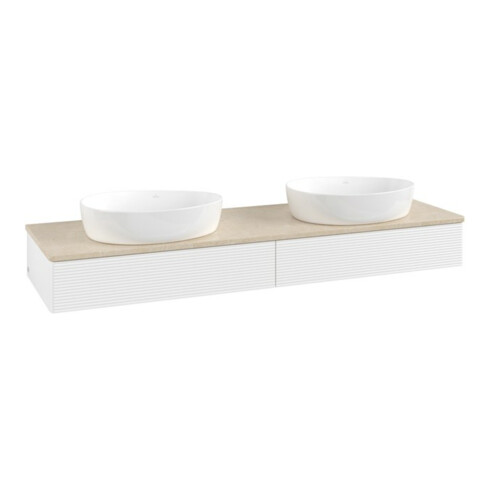 V&B Waschtischunterschrank mit Frontstruktur Antao 160x50cm, WBP-farbe botti., wh. m Lac
