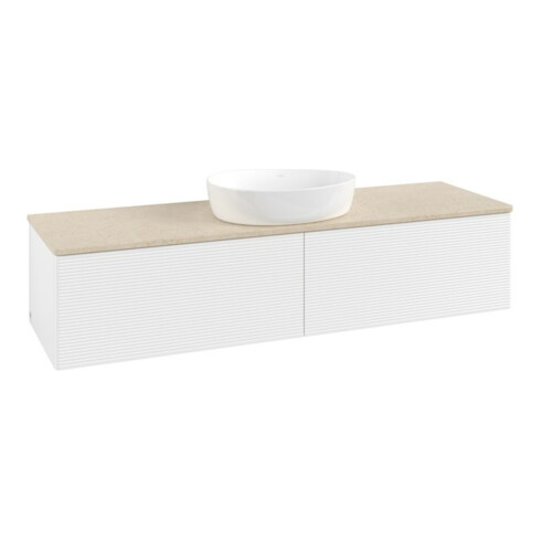 V&B Waschtischunterschrank mit Frontstruktur Antao 160x50cm, WBP-farbe botti., wh. m Lac