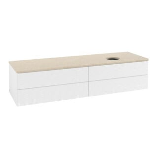 V&B Waschtischunterschrank mit Frontstruktur Antao 160x50cm, WBP-farbe botti., wh. m Lac