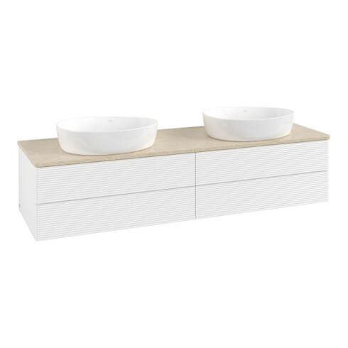 V&B Waschtischunterschrank mit Frontstruktur Antao 160x50cm, WBP-farbe botti., wh. m Lac