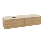 V&B Waschtischunterschrank mit Frontstruktur Antao 160x50cm, WBP-farbe botticino, honey oak-4