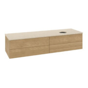 V&B Waschtischunterschrank mit Frontstruktur Antao 160x50cm, WBP-farbe botticino, honey oak