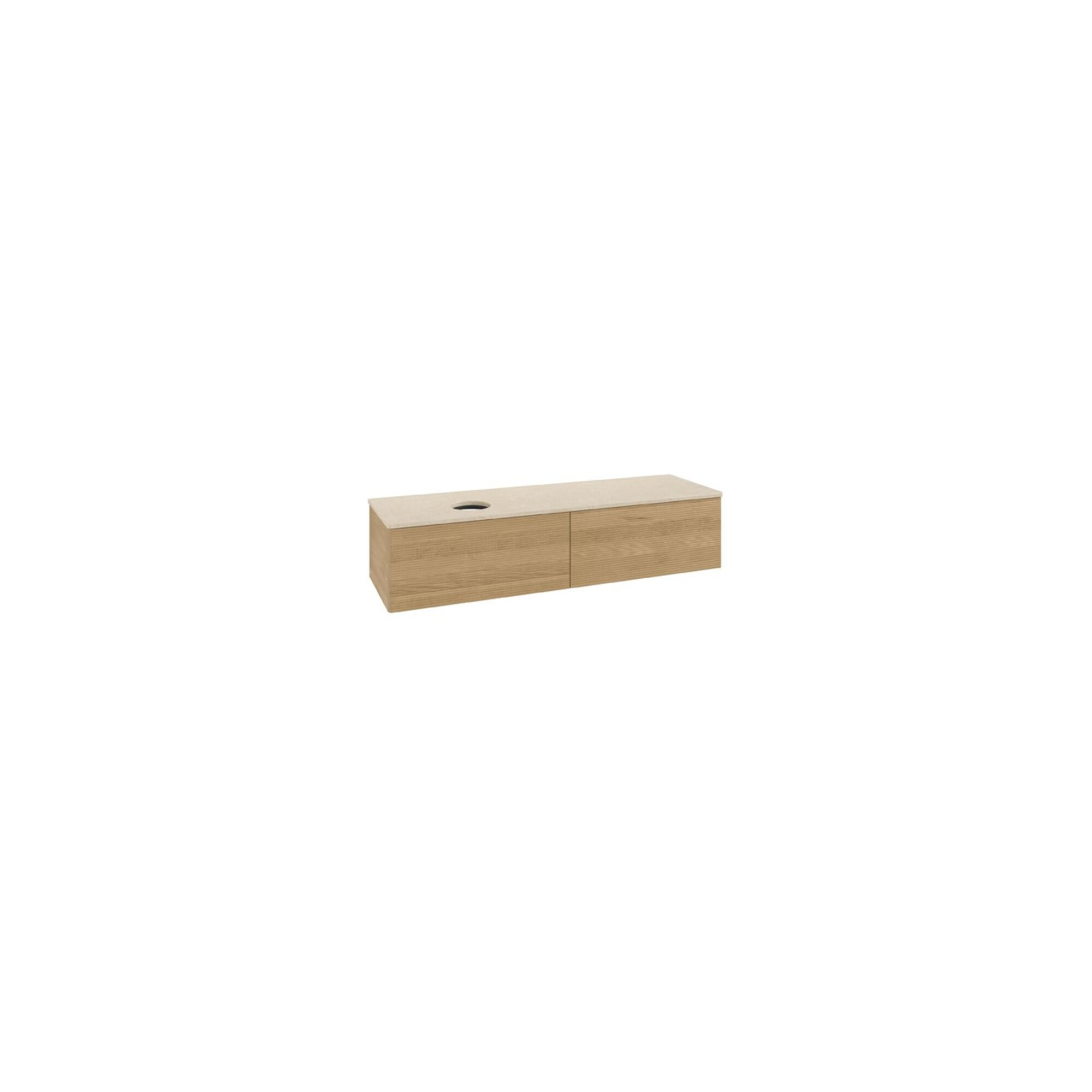 V&B Waschtischunterschrank mit Frontstruktur Antao 160x50cm, WBP-farbe botticino, honey oak ; Villeroy & Boch