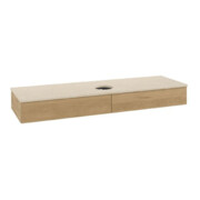 V&B Waschtischunterschrank mit Frontstruktur Antao 160x50cm, WBP-farbe botticino, honey oak
