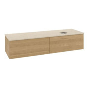 V&B Waschtischunterschrank mit Frontstruktur Antao 160x50cm, WBP-farbe botticino, honey oak