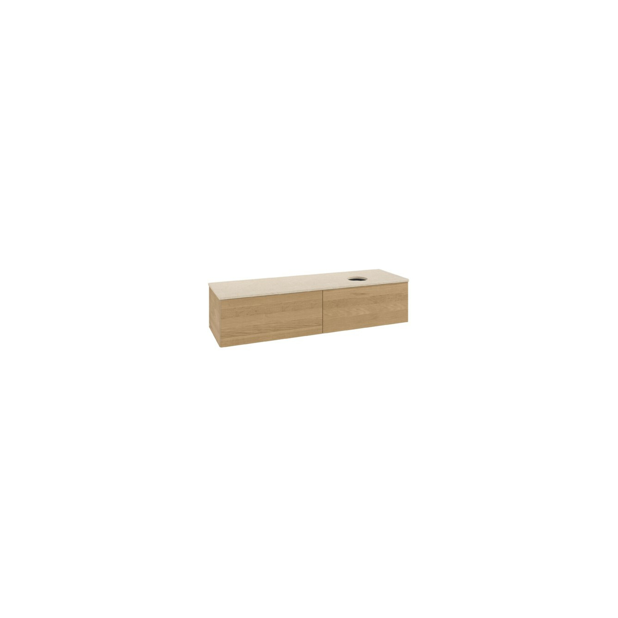 V&B Waschtischunterschrank mit Frontstruktur Antao 160x50cm, WBP-farbe botticino, honey oak ; Villeroy & Boch