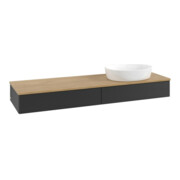 V&B Waschtischunterschrank mit Frontstruktur Antao 160x50cm, WBP-farbe hon. Oa, bla m Lac