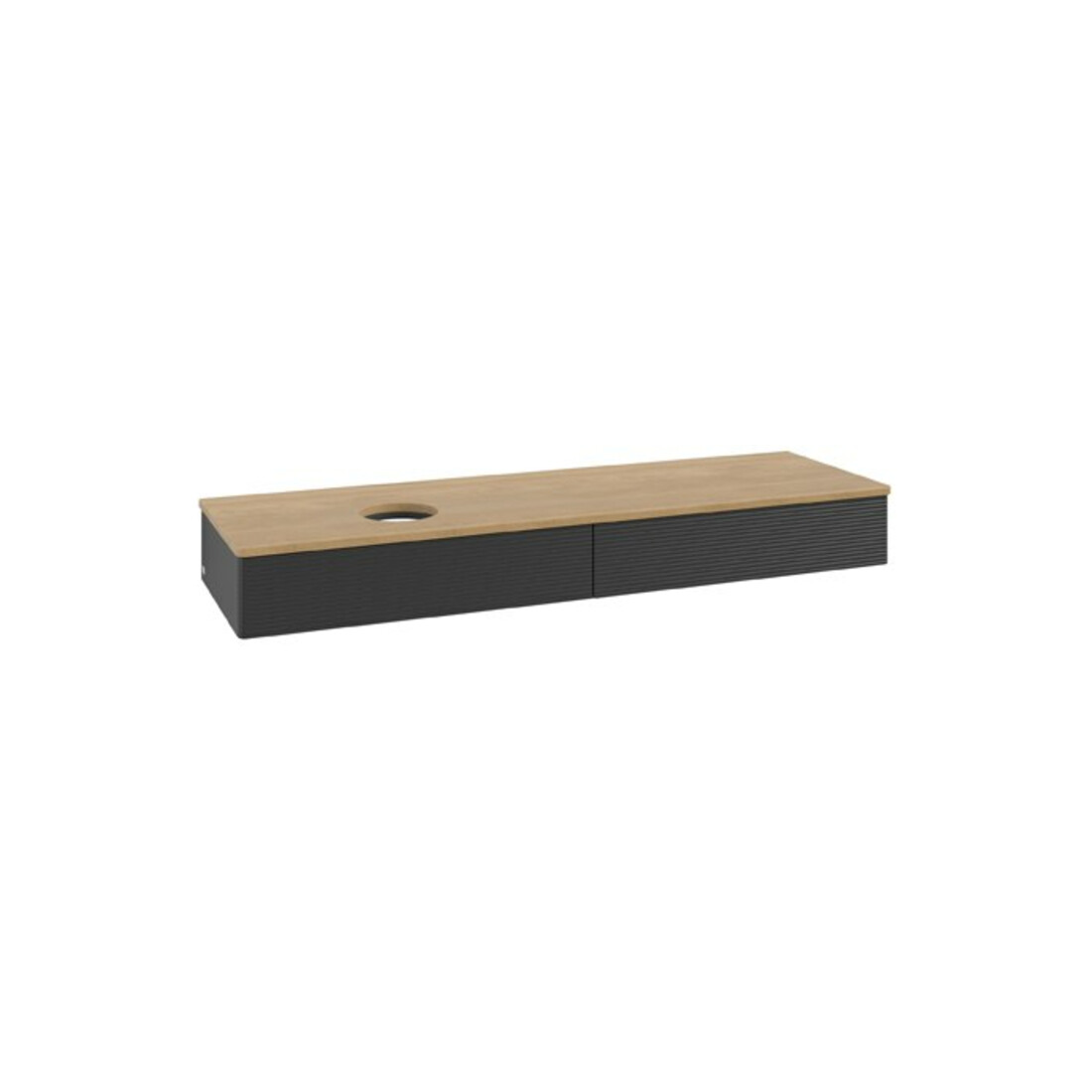 V&B Waschtischunterschrank mit Frontstruktur Antao 160x50cm, WBP-farbe hon. Oa, bla m Lac