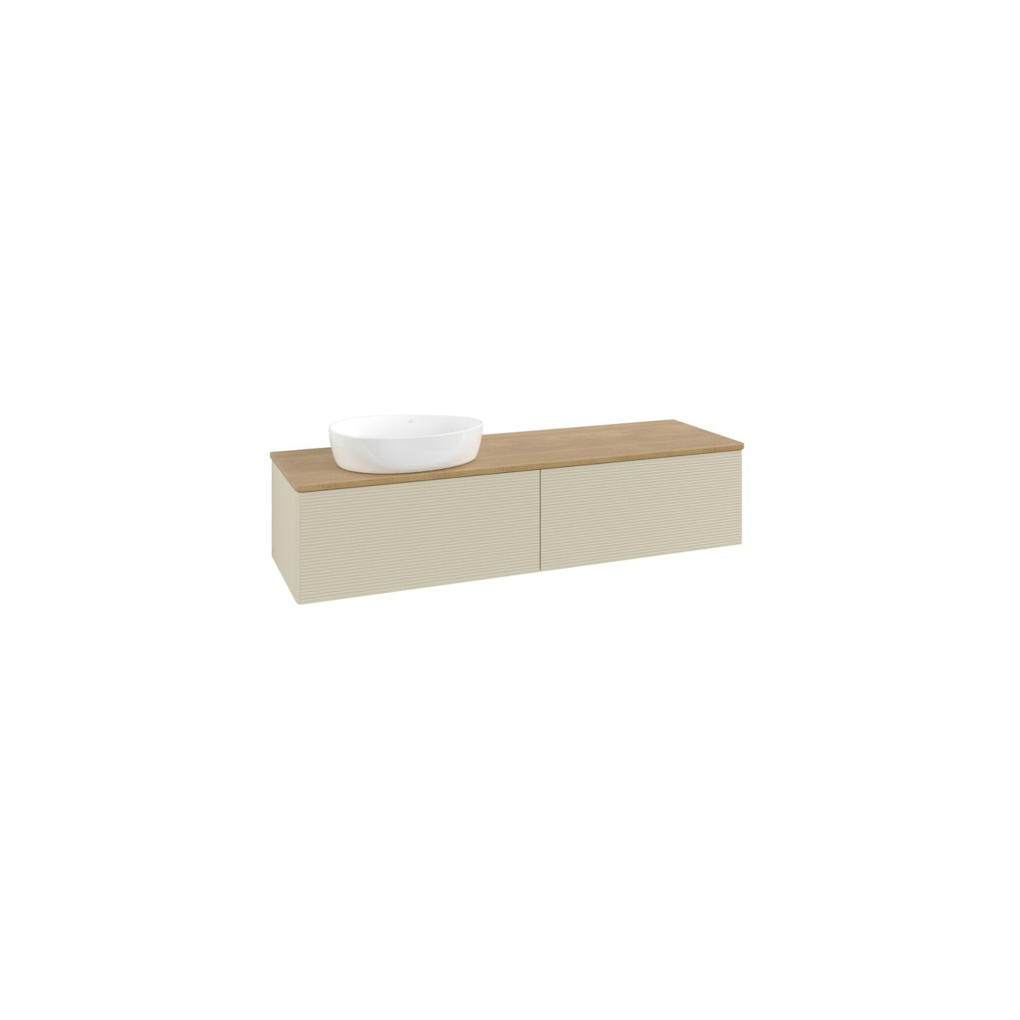 V&B Waschtischunterschrank mit Frontstruktur Antao 160x50cm, WBP-farbe hon. Oa, si Gr m Lac ; Villeroy & Boch
