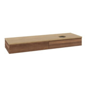 V&B Waschtischunterschrank mit Frontstruktur Antao 160x50cm, WBP-farbe hon. Oa, warm walnut