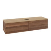 V&B Waschtischunterschrank mit Frontstruktur Antao 160x50cm, WBP-farbe hon. Oa, warm walnut-3