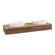 V&B Waschtischunterschrank mit Frontstruktur Antao 160x50cm, WBP-farbe hon. Oa, warm walnut