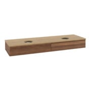 V&B Waschtischunterschrank mit Frontstruktur Antao 160x50cm, WBP-farbe hon. Oa, warm walnut-3
