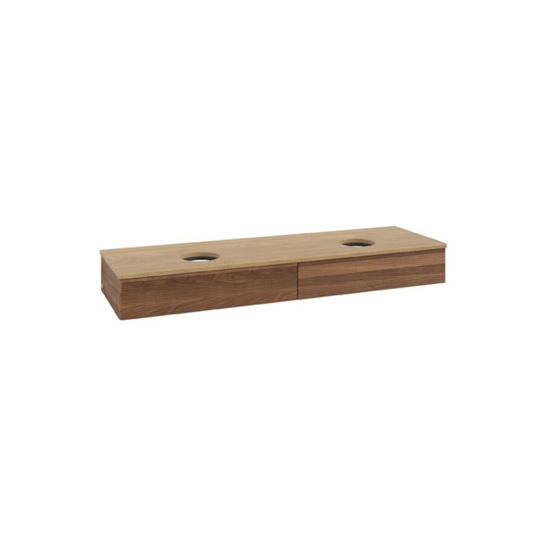 V&B Waschtischunterschrank mit Frontstruktur Antao 160x50cm, WBP-farbe hon. Oa, warm walnut