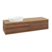 V&B Waschtischunterschrank mit Frontstruktur Antao 160x50cm, WBP-farbe hon. Oa, warm walnut-3