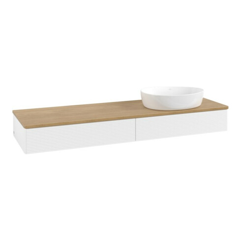 V&B Waschtischunterschrank mit Frontstruktur Antao 160x50cm, WBP-farbe hon. Oa, wh. m Lac