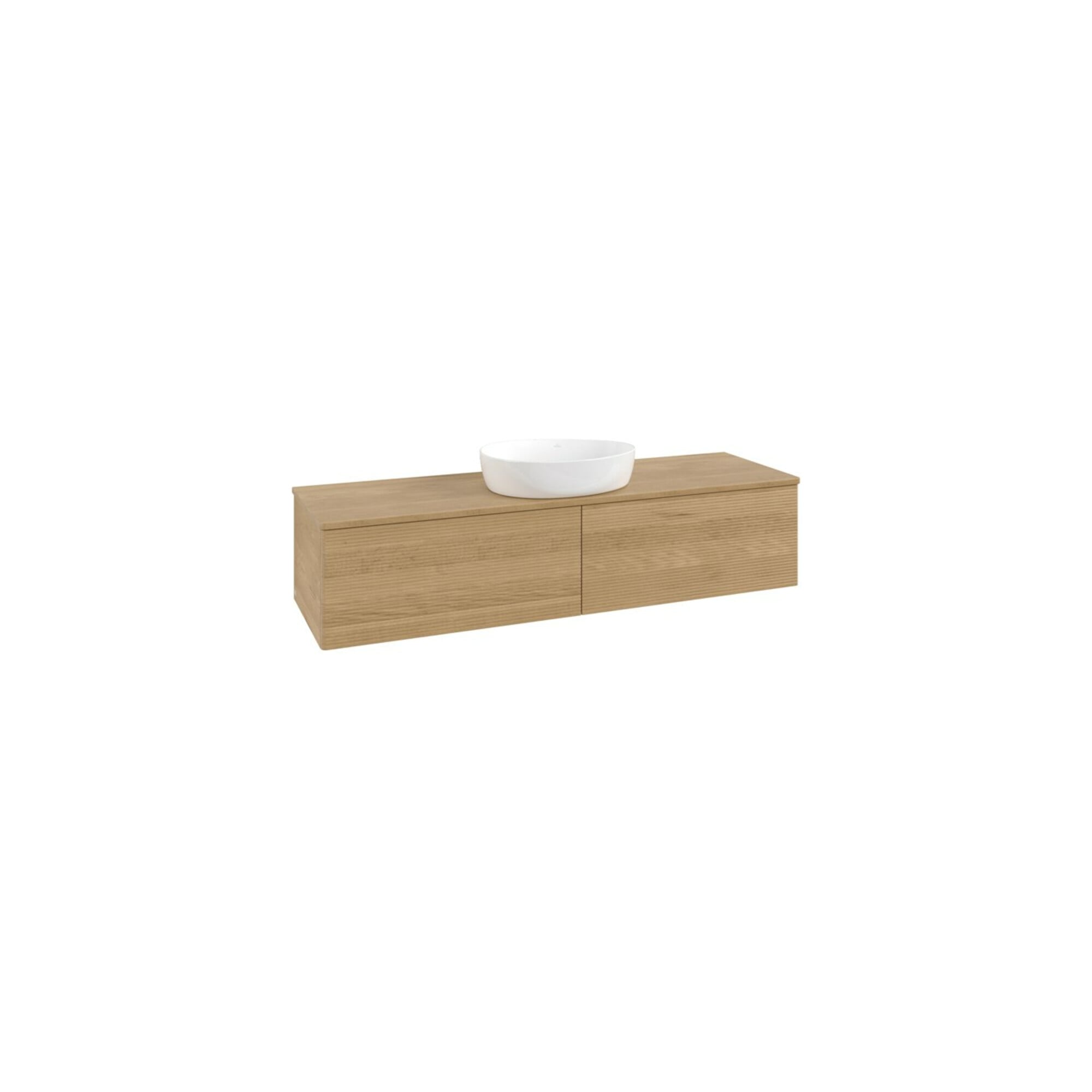 V&B Waschtischunterschrank mit Frontstruktur Antao 160x50cm, WBP-farbe honey oak, honey oak ; Villeroy & Boch