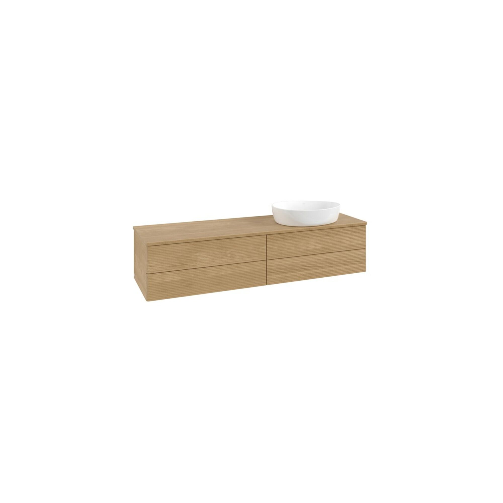 V&B Waschtischunterschrank mit Frontstruktur Antao 160x50cm, WBP-farbe honey oak, honey oak ; Villeroy & Boch