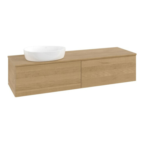 V&B Waschtischunterschrank mit Frontstruktur Antao 160x50cm, WBP-farbe honey oak, honey oak