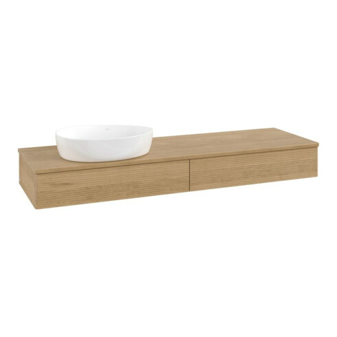 V&B Waschtischunterschrank mit Frontstruktur Antao 160x50cm, WBP-farbe honey oak, honey oak