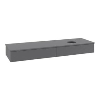 V&B Waschtischunterschrank mit Frontstruktur Antao 160x50cm, WBP-farbe Lac, Anthrac. m Lac