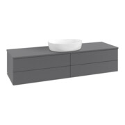 V&B Waschtischunterschrank mit Frontstruktur Antao 160x50cm, WBP-farbe Lac, Anthrac. m Lac