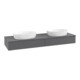 V&B Waschtischunterschrank mit Frontstruktur Antao 160x50cm, WBP-farbe Lac, Anthrac. m Lac