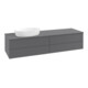 V&B Waschtischunterschrank mit Frontstruktur Antao 160x50cm, WBP-farbe Lac, Anthrac. m Lac-1