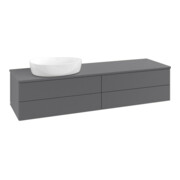 V&B Waschtischunterschrank mit Frontstruktur Antao 160x50cm, WBP-farbe Lac, Anthrac. m Lac