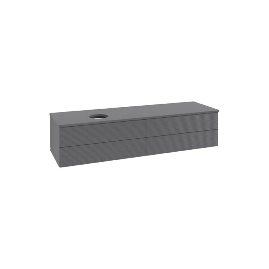 V&B Waschtischunterschrank mit Frontstruktur Antao 160x50cm, WBP-farbe Lac, Anthrac. m Lac