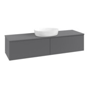 V&B Waschtischunterschrank mit Frontstruktur Antao 160x50cm, WBP-farbe Lac, Anthrac. m Lac