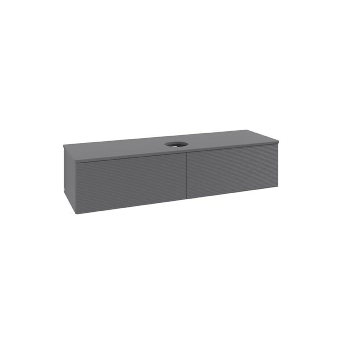 V&B Waschtischunterschrank mit Frontstruktur Antao 160x50cm, WBP-farbe Lac, Anthrac. m Lac