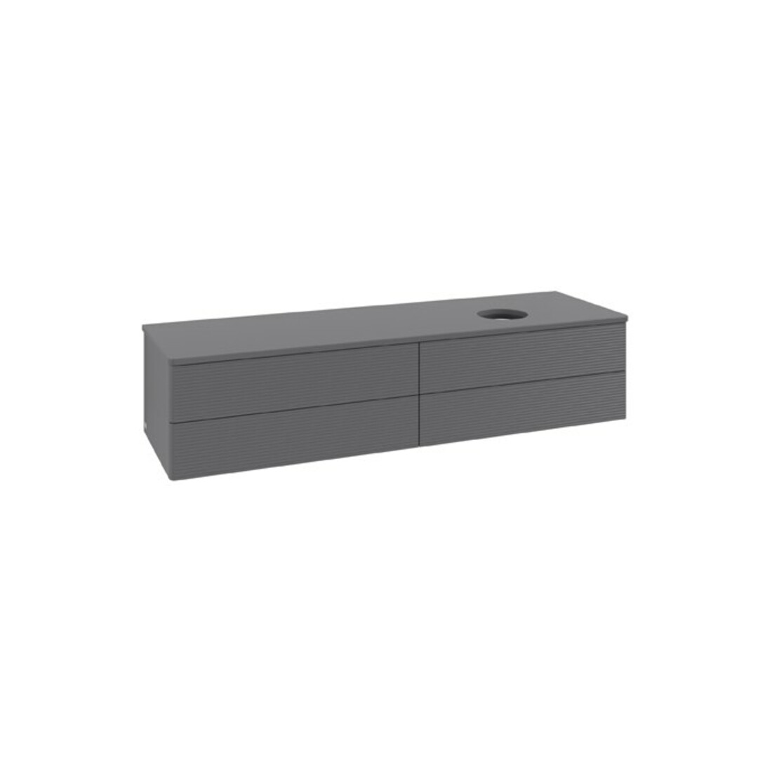 V&B Waschtischunterschrank mit Frontstruktur Antao 160x50cm, WBP-farbe Lac, Anthrac. m Lac