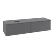 V&B Waschtischunterschrank mit Frontstruktur Antao 160x50cm, WBP-farbe Lac, Anthrac. m Lac-3
