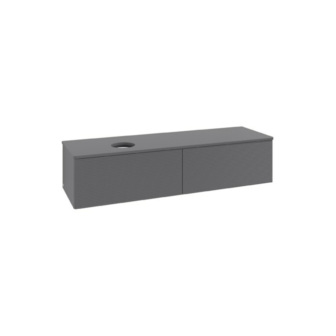 V&B Waschtischunterschrank mit Frontstruktur Antao 160x50cm, WBP-farbe Lac, Anthrac. m Lac