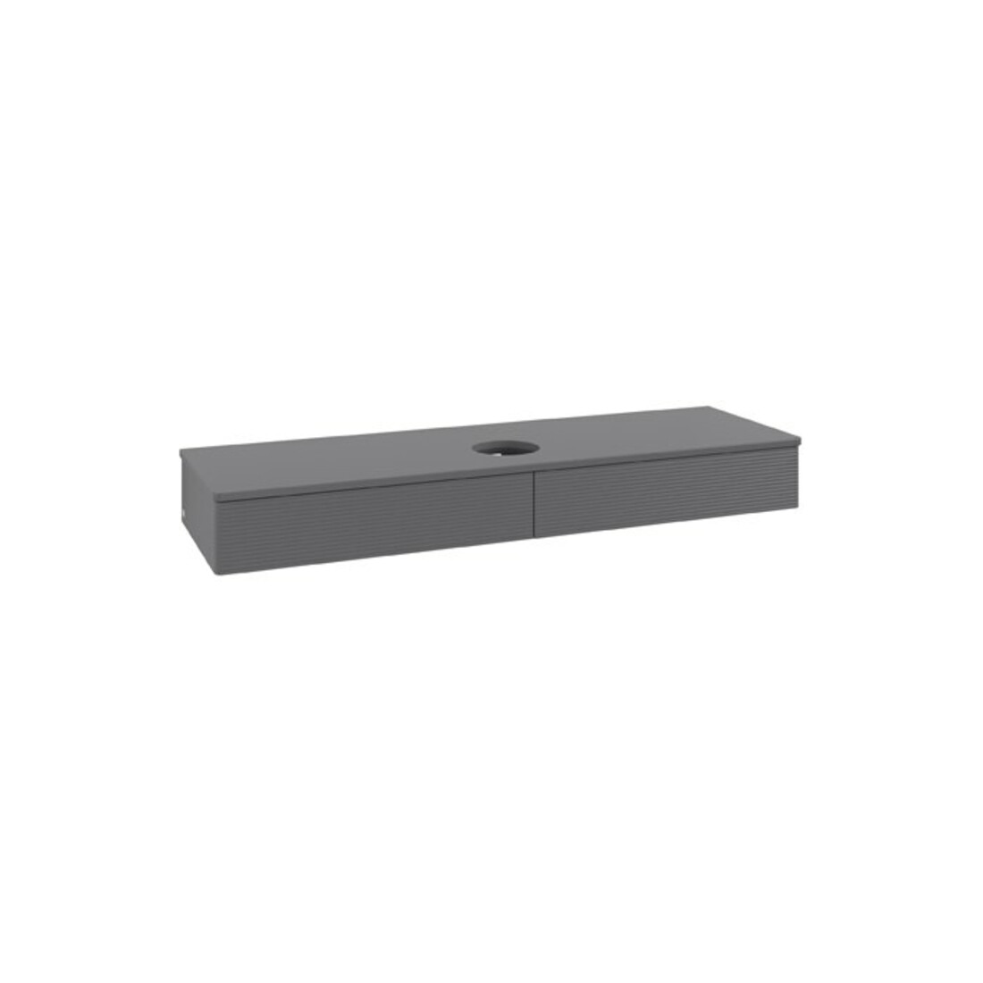 V&B Waschtischunterschrank mit Frontstruktur Antao 160x50cm, WBP-farbe Lac, Anthrac. m Lac
