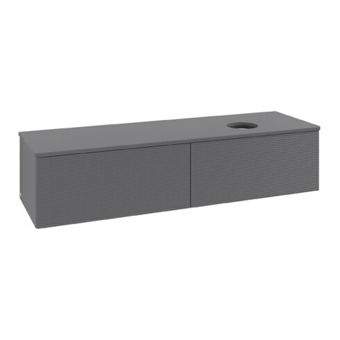 V&B Waschtischunterschrank mit Frontstruktur Antao 160x50cm, WBP-farbe Lac, Anthrac. m Lac