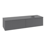 V&B Waschtischunterschrank mit Frontstruktur Antao 160x50cm, WBP-farbe Lac, Anthrac. m Lac