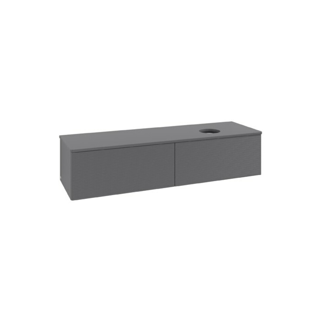 V&B Waschtischunterschrank mit Frontstruktur Antao 160x50cm, WBP-farbe Lac, Anthrac. m Lac