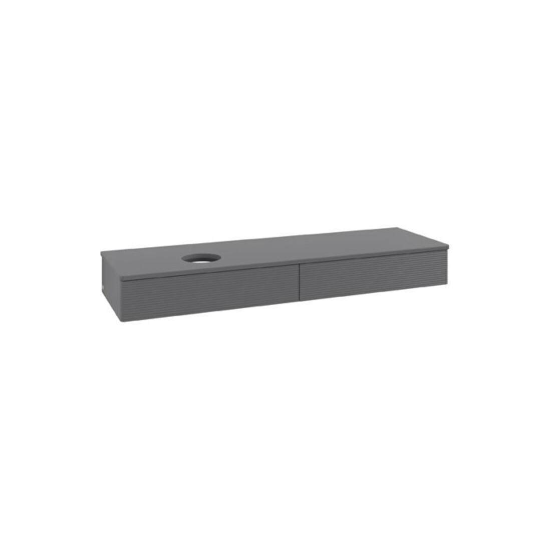 V&B Waschtischunterschrank mit Frontstruktur Antao 160x50cm, WBP-farbe Lac, Anthrac. m Lac