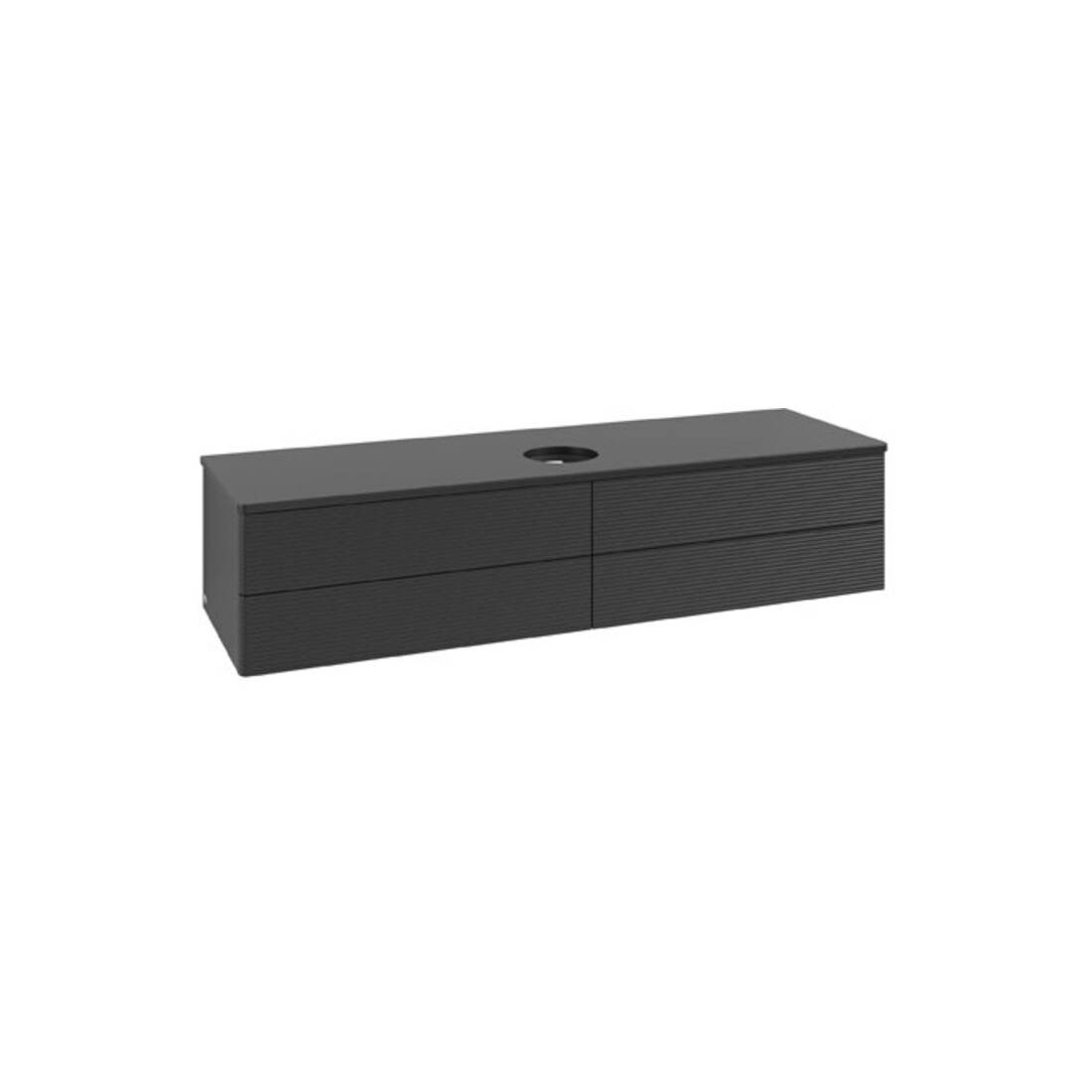 V&B Waschtischunterschrank mit Frontstruktur Antao 160x50cm, WBP-farbe Lac, bla m lacquer