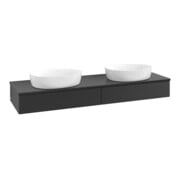 V&B Waschtischunterschrank mit Frontstruktur Antao 160x50cm, WBP-farbe Lac, bla m lacquer