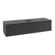 V&B Waschtischunterschrank mit Frontstruktur Antao 160x50cm, WBP-farbe Lac, bla m lacquer