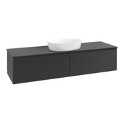 V&B Waschtischunterschrank mit Frontstruktur Antao 160x50cm, WBP-farbe Lac, bla m lacquer-4