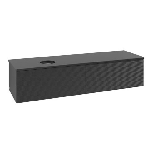 V&B Waschtischunterschrank mit Frontstruktur Antao 160x50cm, WBP-farbe Lac, bla m lacquer