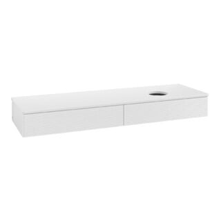 V&B Waschtischunterschrank mit Frontstruktur Antao 160x50cm, WBP-farbe Lac, glo wh. lacquer