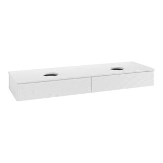 V&B Waschtischunterschrank mit Frontstruktur Antao 160x50cm, WBP-farbe Lac, glo wh. lacquer