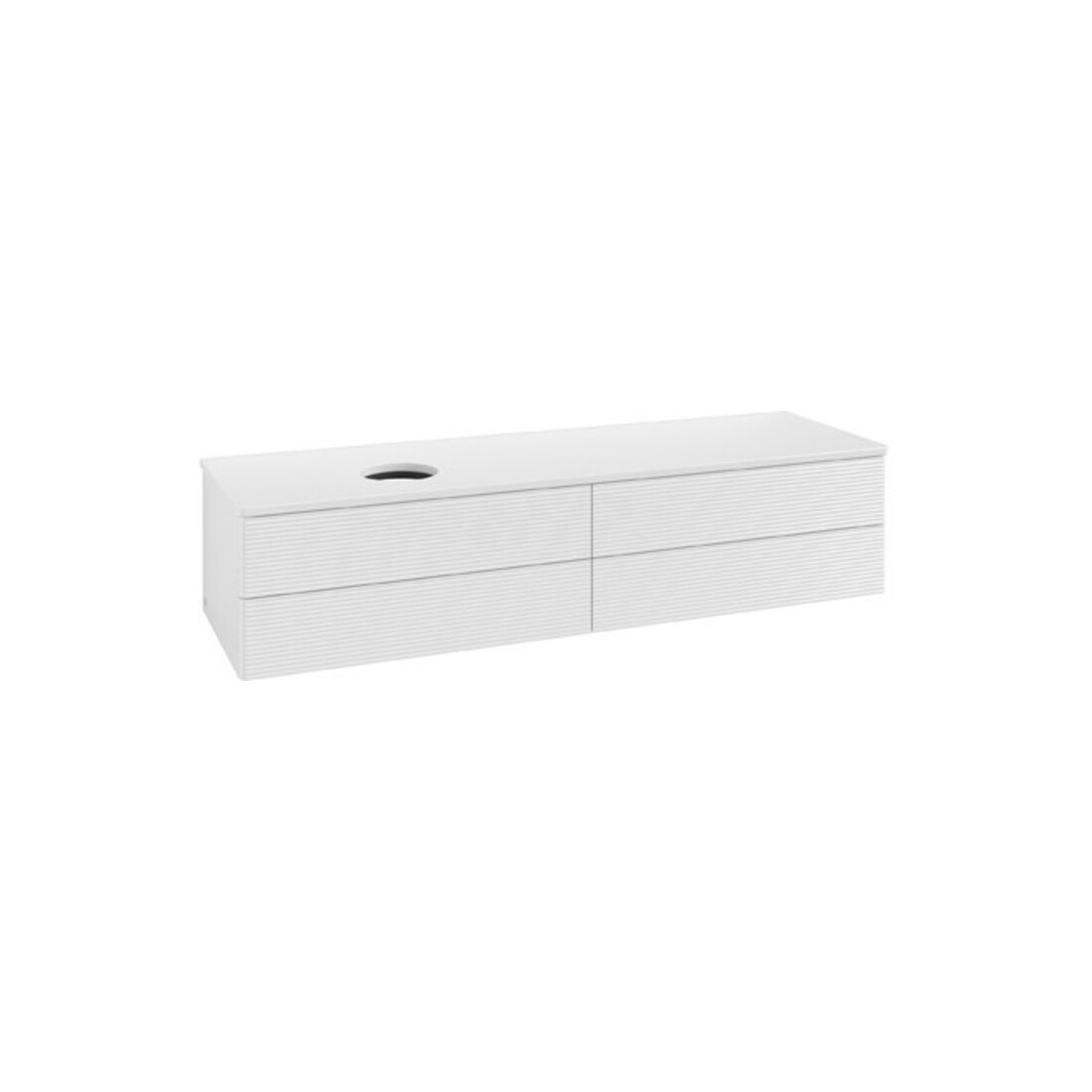 V&B Waschtischunterschrank mit Frontstruktur Antao 160x50cm, WBP-farbe Lac, glo wh. lacquer